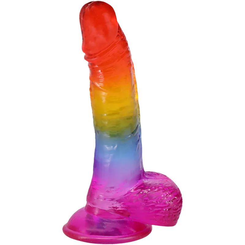 Фалоімітатор Doc Johnson Crystal Jellies 8.5 Inch Rainbow
