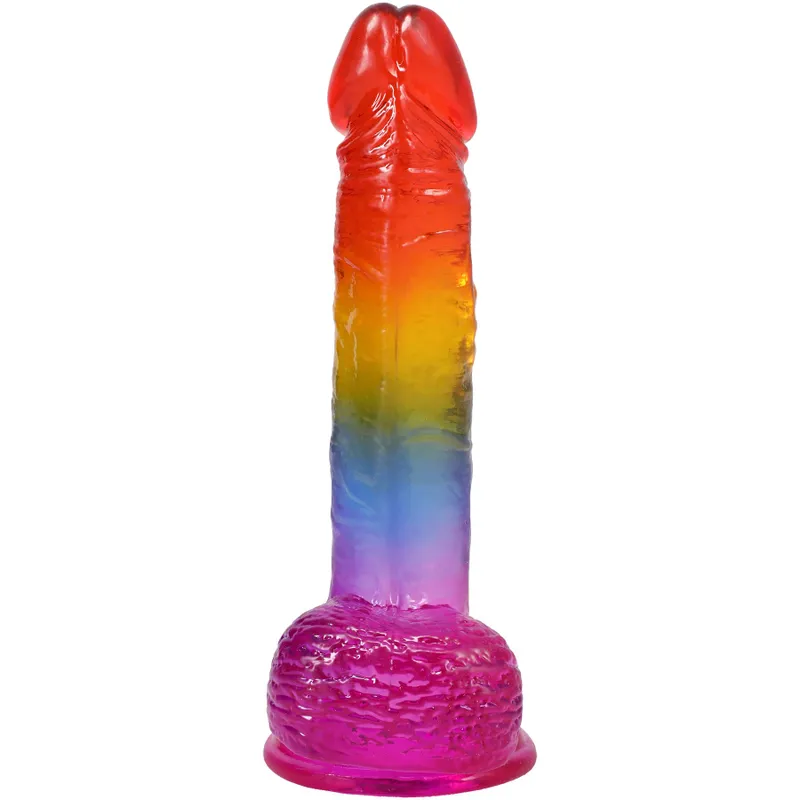 Фалоімітатор Doc Johnson Crystal Jellies 8.5 Inch Rainbow