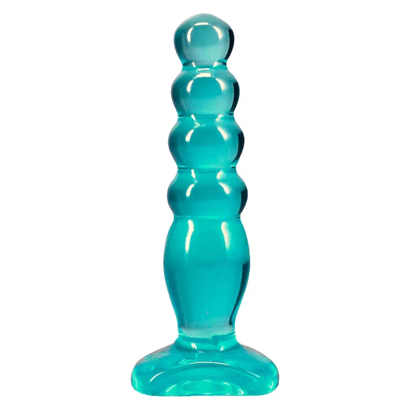 Дилдо Doc Johnson Crystal Jellies Anal Delight 5 Inch, бірюзове