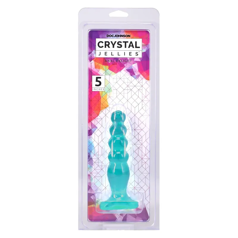 Дилдо Doc Johnson Crystal Jellies Anal Delight 5 Inch, бірюзове
