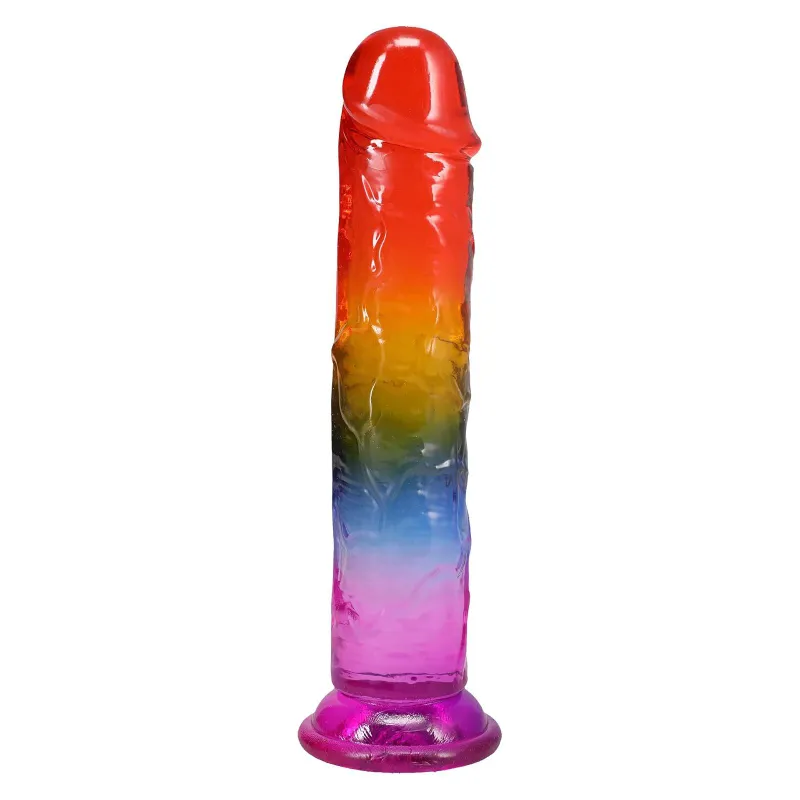 Фалоімітатор Doc Johnson Crystal Jellies 8.5 Inch Classic Dong Rainbow