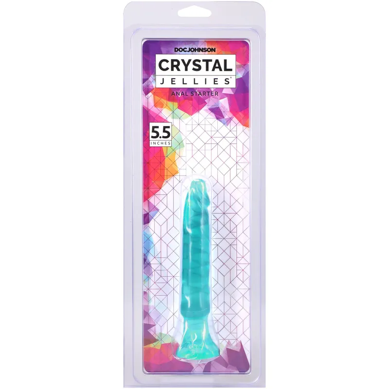 Анальний дилдо Doc Johnson Crystal Jellies Anal Starter 5.5 Inches, бірюзовий