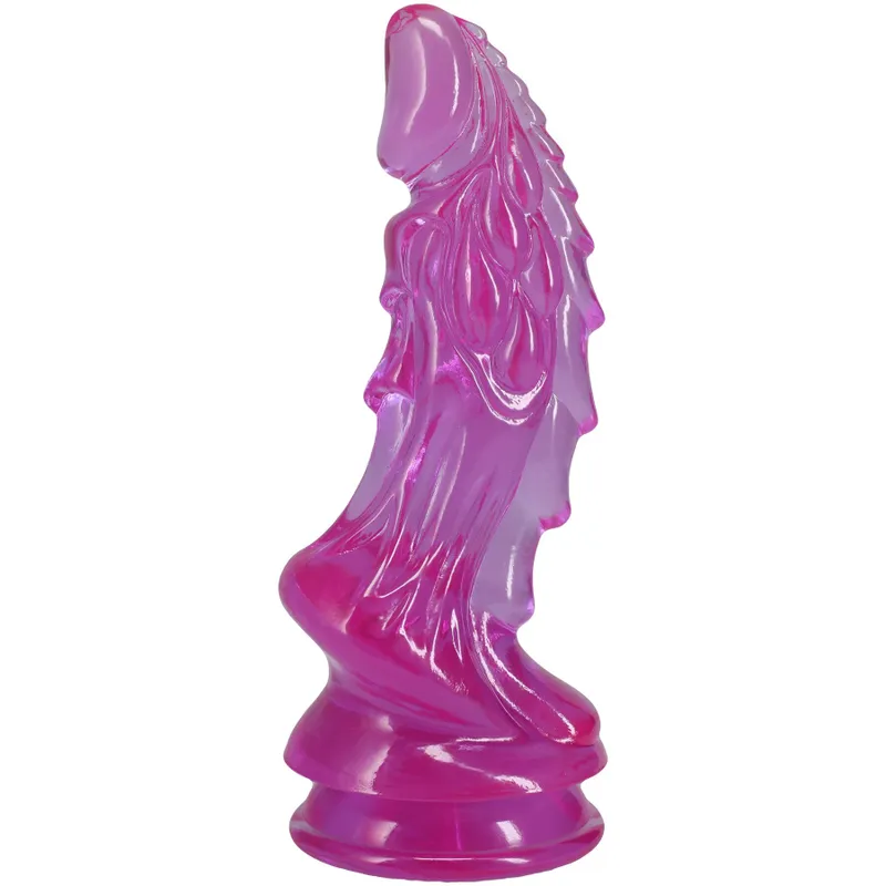 Фентезійний фалоімітатор Doc Johnson Crystal Jellies Invader Dong 8.5 Inch, фіолетовий