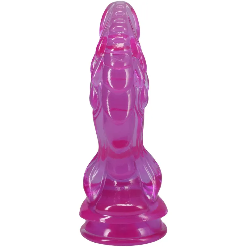 Фентезійний фалоімітатор Doc Johnson Crystal Jellies Invader Dong 8.5 Inch, фіолетовий