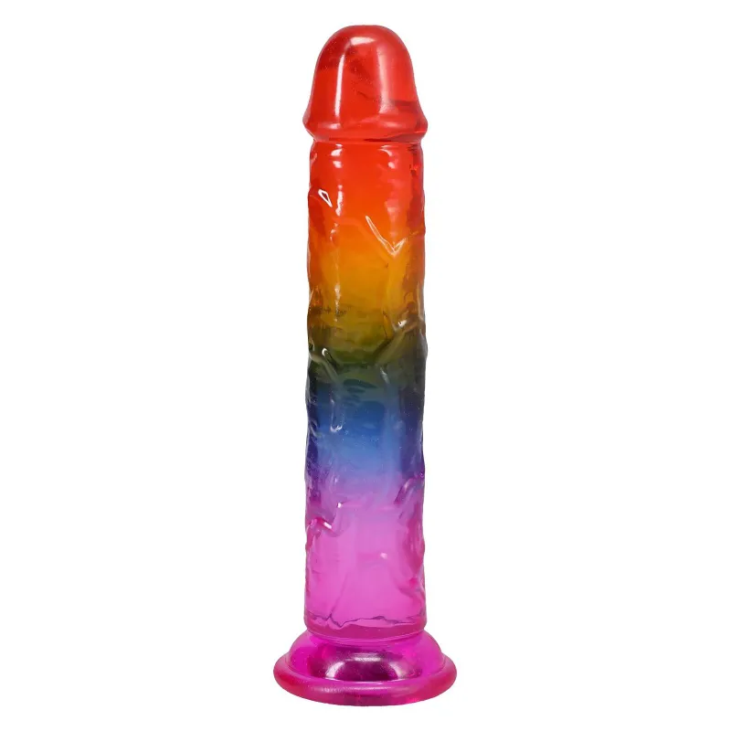 Фалоімітатор Doc Johnson Crystal Jellies 7.5 Inch Dong Rainbow