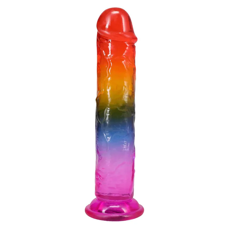 Фалоімітатор Doc Johnson Crystal Jellies 7.5 Inch Dong Rainbow