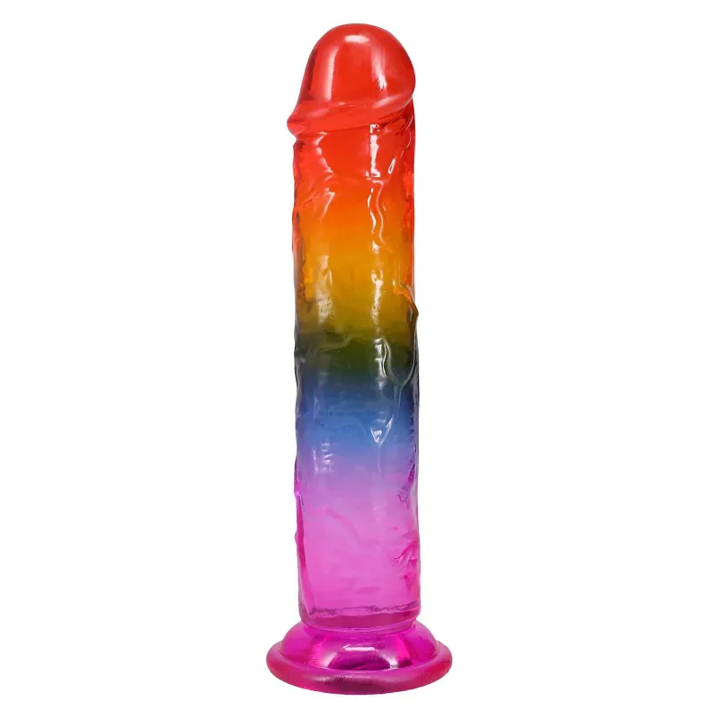 Фалоімітатор Doc Johnson Crystal Jellies 7.5 Inch Dong Rainbow