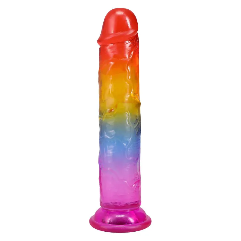 Фалоімітатор Doc Johnson Crystal Jellies 7 Inch Classic Dong Rainbow