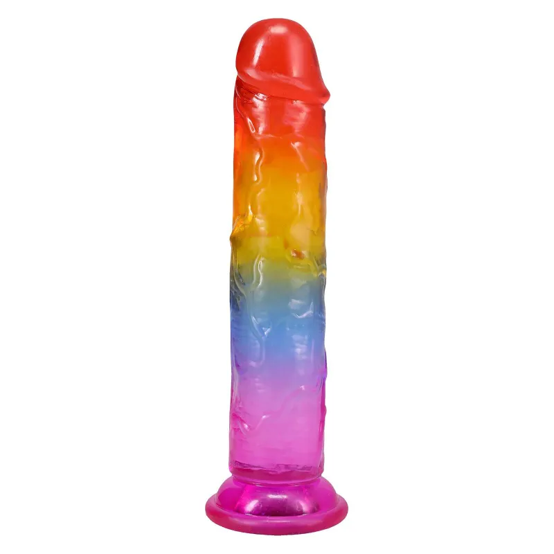 Фалоімітатор Doc Johnson Crystal Jellies 7 Inch Classic Dong Rainbow