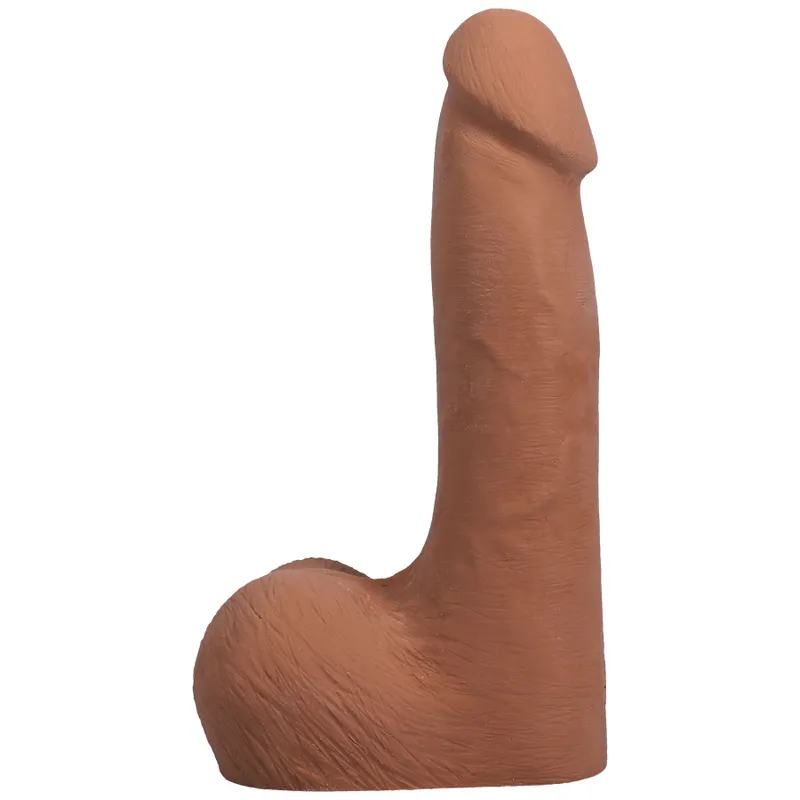 Фалоімітатор Doc Johnson The Realistic Cock ULTRASKYN 7 Inch with Balls, карамельний