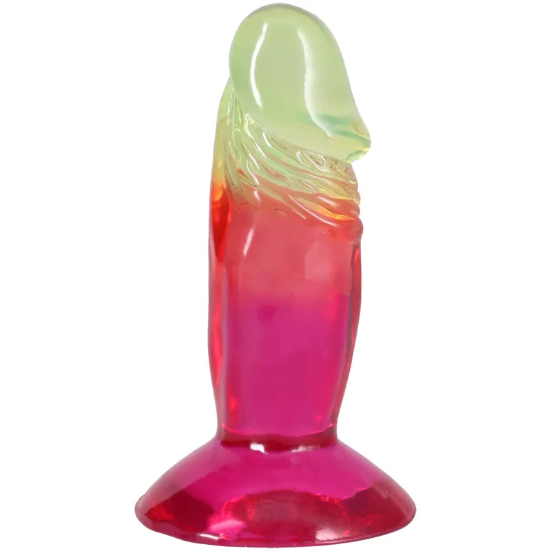 Фалоімітатор Doc Johnson Crystal Jellies 4.5 Inch Classic Dong Rainbow