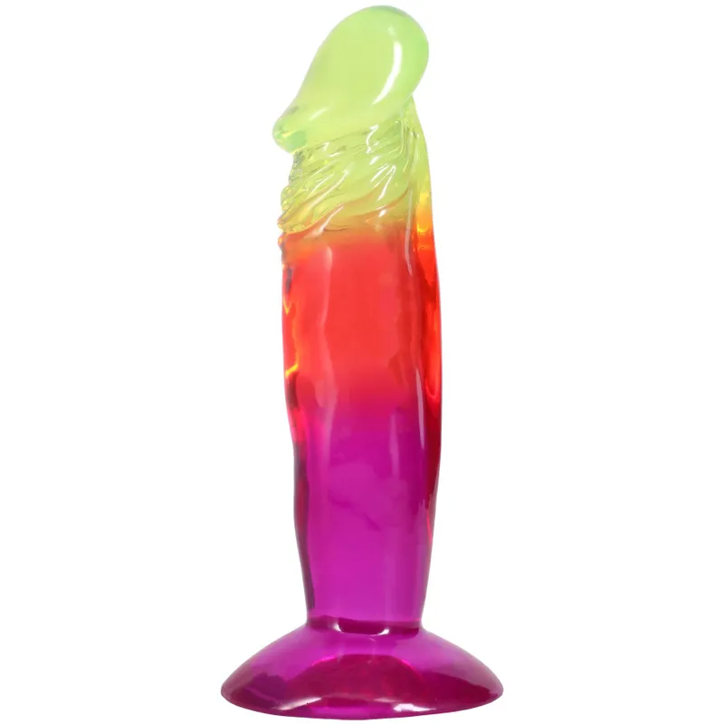 Фалоімітатор Doc Johnson Crystal Jellies 6.5 Inch Classic Dong Rainbow