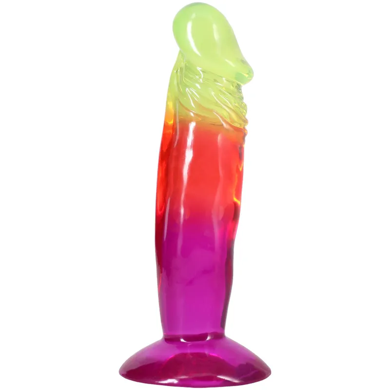Фалоімітатор Doc Johnson Crystal Jellies 6.5 Inch Classic Dong Rainbow