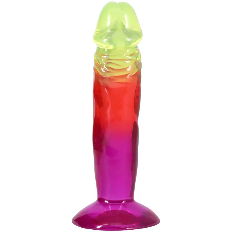 Фалоімітатор Doc Johnson Crystal Jellies 6.5 Inch Classic Dong Rainbow
