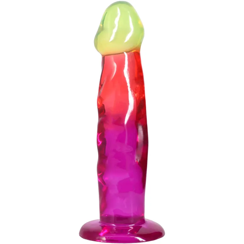 Фалоімітатор Doc Johnson Crystal Jellies 7.5 Inch Classic Dong Rainbow