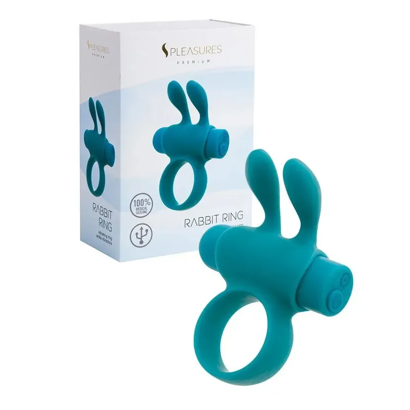 Ерекційне віброкільце S Pleasures Premium Rabbit Ring, яскраво-рожеве, зі змінною вібропулею