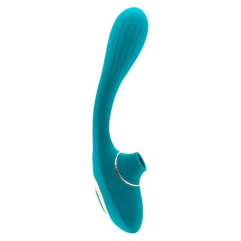 Вібратор S Pleasures Dual Suction Turquoise