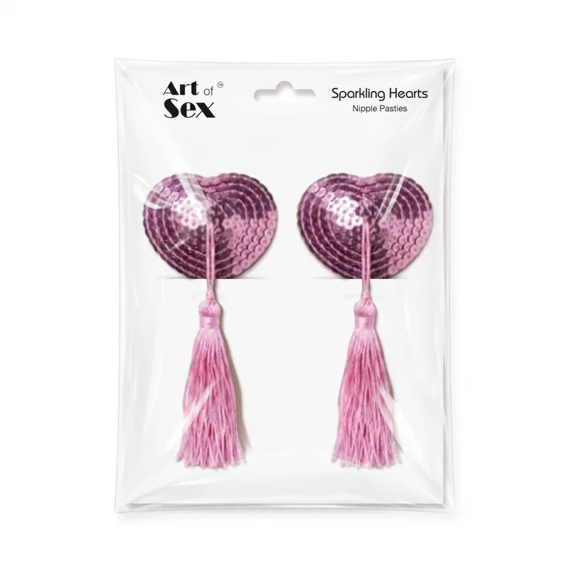 Пестиси-сердечка з кісточками Art of Sex Sparkling Hearts, рожеві