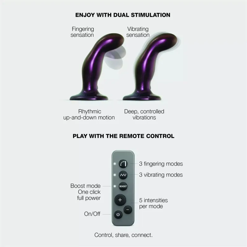 Дилдо з вібрацією Strap-On-Me Fingering & Vibrating Dildo M Purple