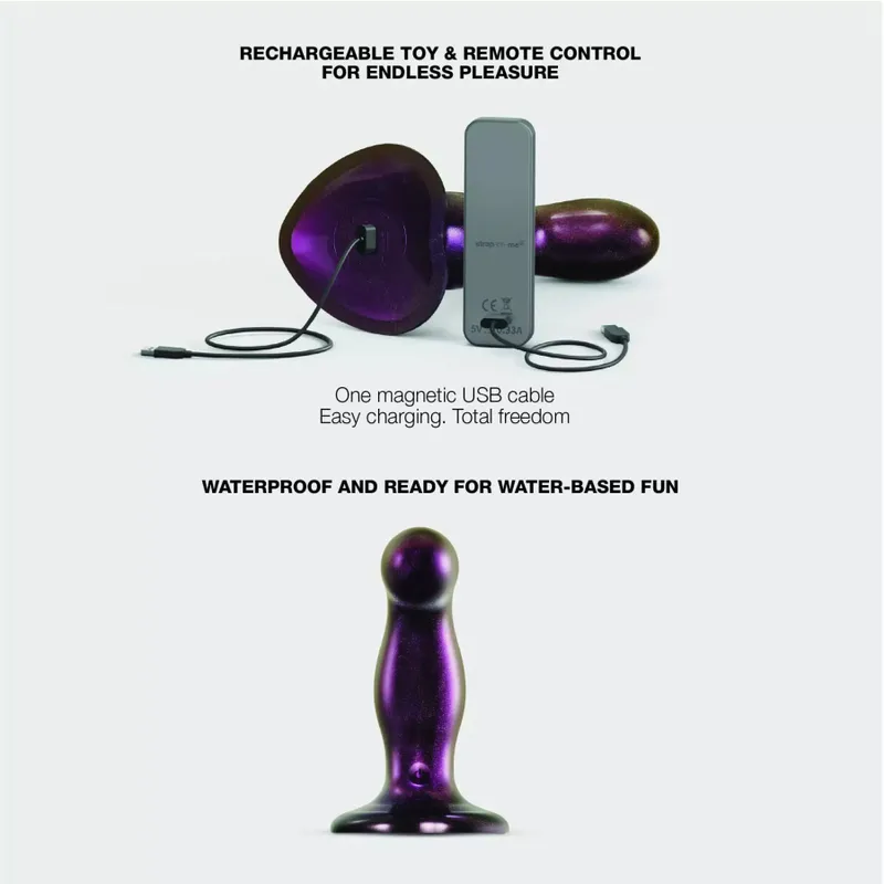 Дилдо з вібрацією Strap-On-Me Fingering & Vibrating Dildo M Purple