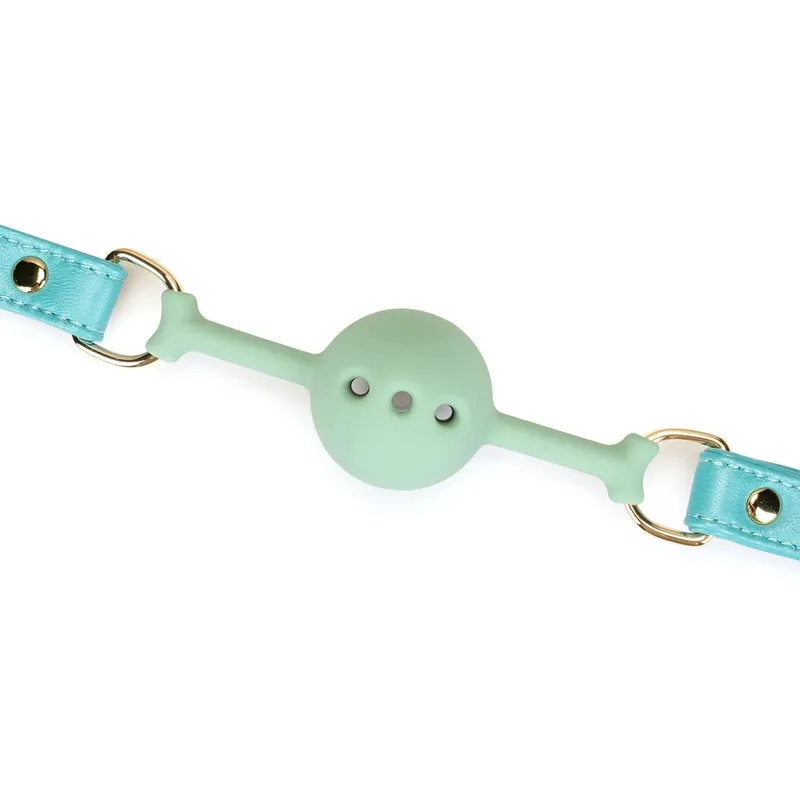 Кляп-куля Liebe Seele Blue Lamb Leather Ball Gag, шкіра з велюровою підкладкою