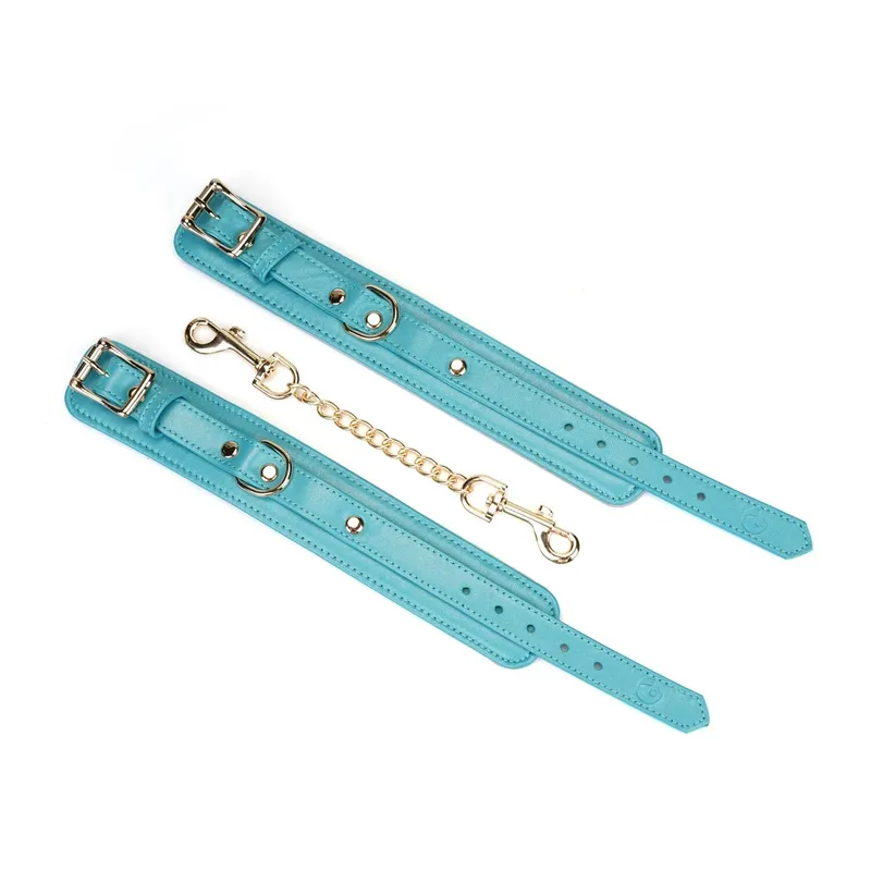 Наручники Liebe Seele Blue Lamb Leather Wrist Cuffs з підкладкою з велюру