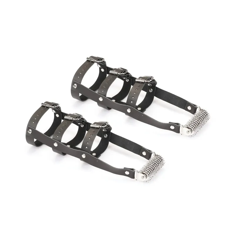 Шкіряна портупея для гомілкостопу зі шпорами Liebe Seele Leather High Heel Ankle Harness Silver