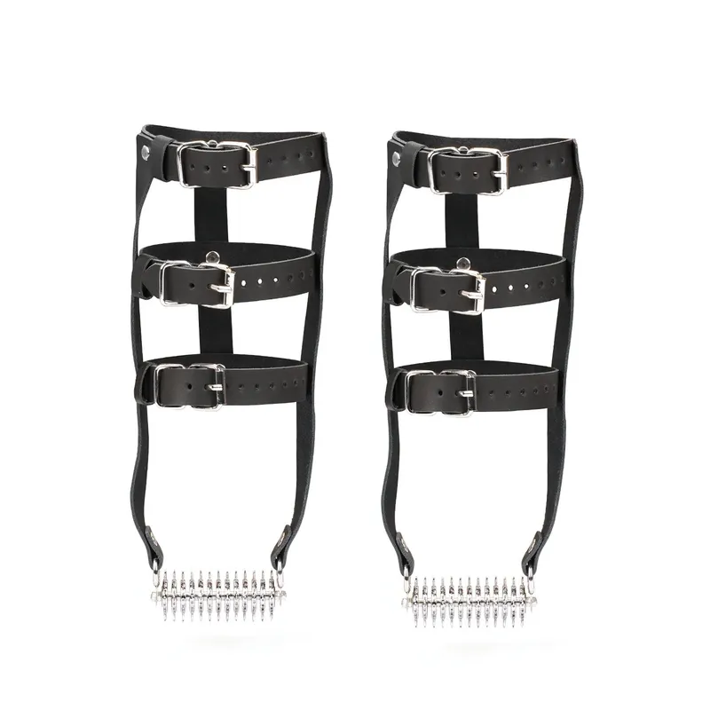 Шкіряна портупея для гомілкостопу зі шпорами Liebe Seele Leather High Heel Ankle Harness Silver