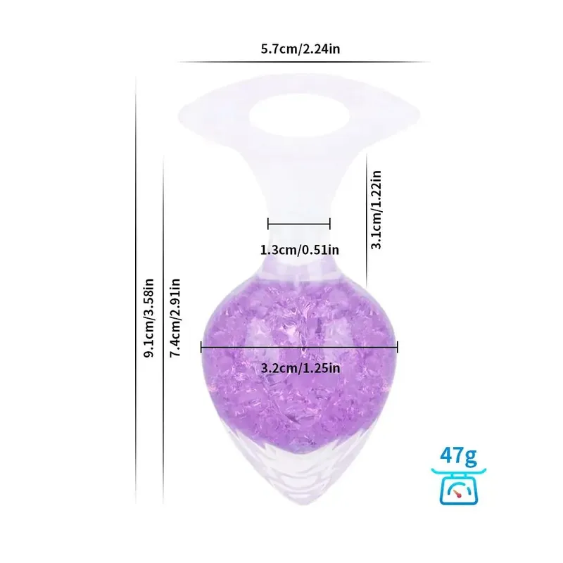 Анальна пробка Liebe Seele Heart-shaped Crystal Anal Plug, фіолетова, розмір S