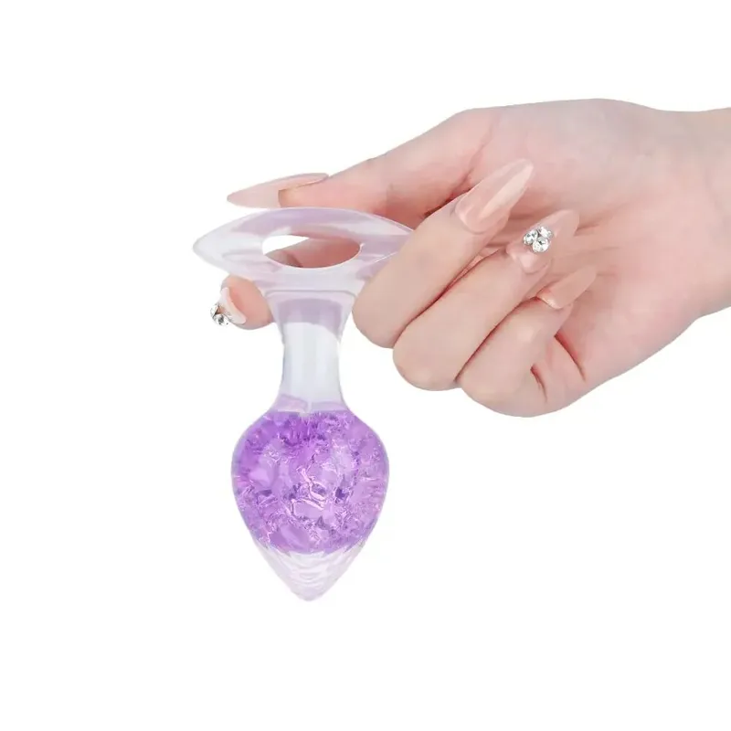 Анальна пробка Liebe Seele Heart-shaped Crystal Anal Plug, фіолетова, розмір S