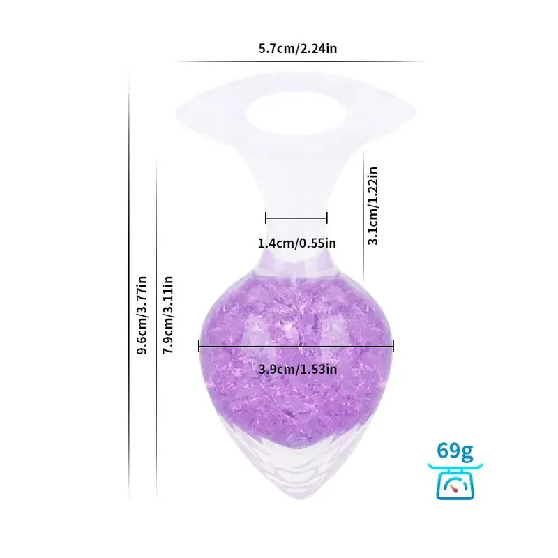 Анальна пробка Liebe Seele Heart-shaped Crystal Anal Plug, фіолетова, розмір Medium