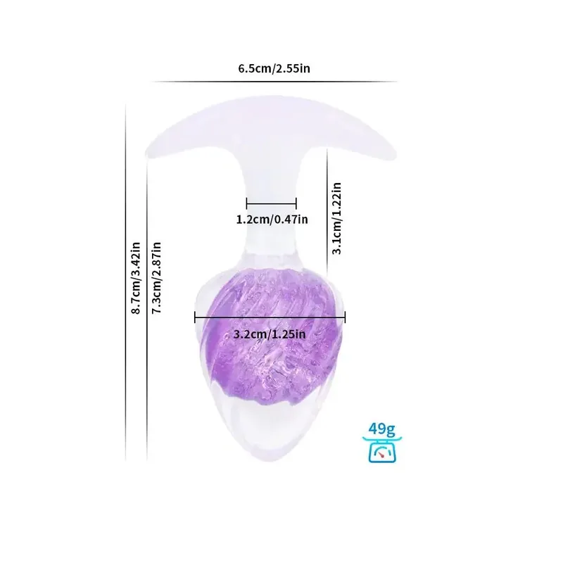 Анальна пробка Liebe Seele Icecream-shaped Crystal Anal Plug, фіолетова, розмір Small