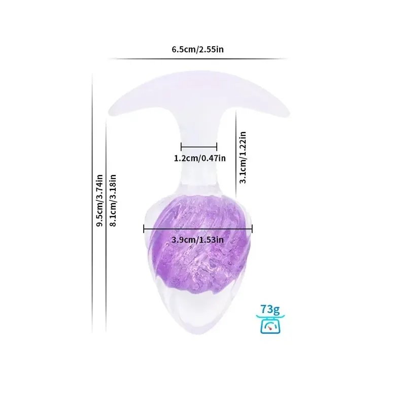 Анальна пробка Liebe Seele Icecream-shaped Crystal Anal Plug, фіолетова, розмір Medium