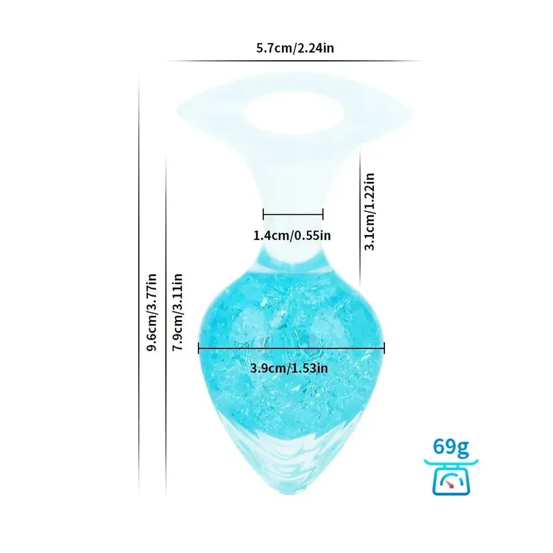Анальна пробка Liebe Seele Heart-shaped Crystal Anal Plug Blue, розмір Medium
