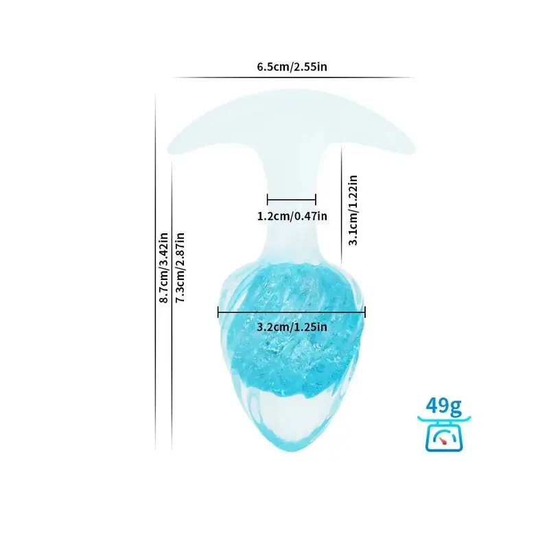 Анальна пробка Liebe Seele Icecream-shaped Crystal Anal Plug, синя, розмір S