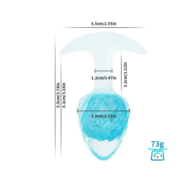 Анальна пробка Liebe Seele Icecream-shaped Crystal Anal Plug, синя, розмір Medium