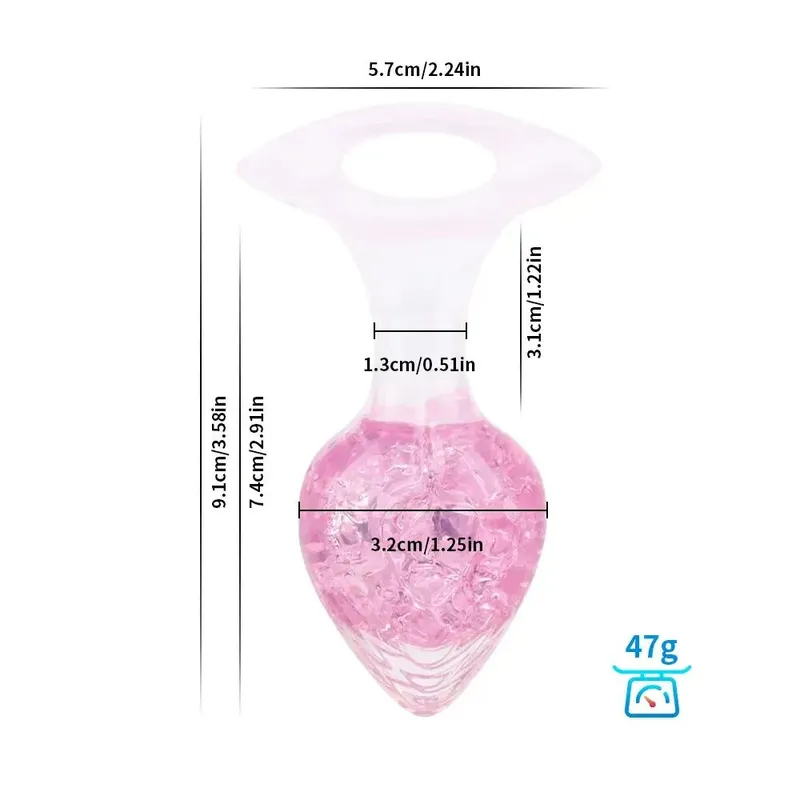 Анальна пробка Liebe Seele Heart-shaped Crystal Anal Plug - Pink Small