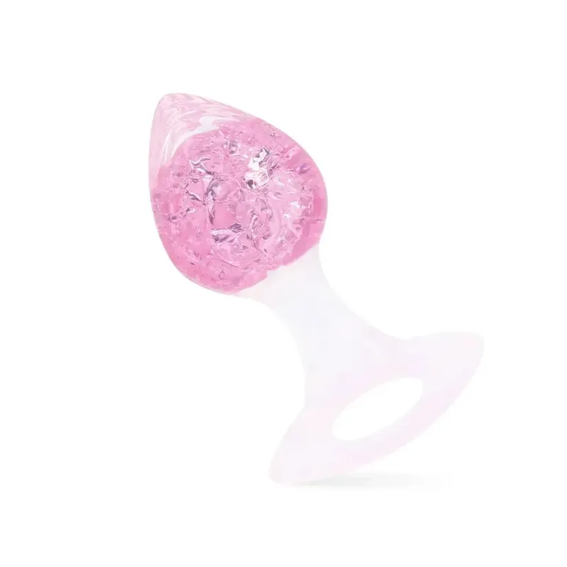 Анальна пробка Liebe Seele Heart-shaped Crystal Anal Plug, рожева, розмір Medium