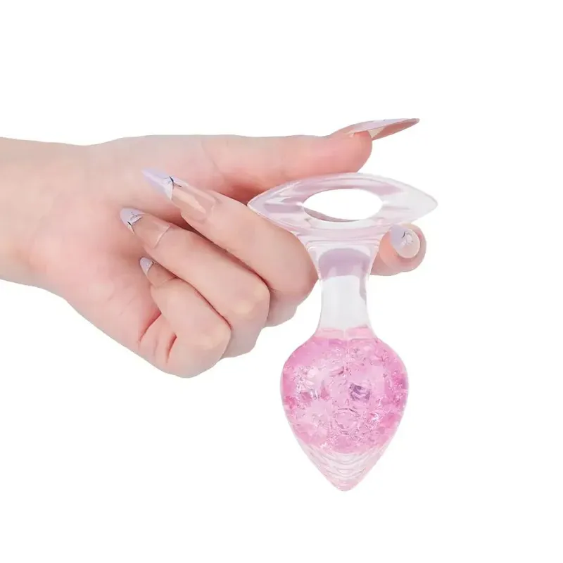 Анальна пробка Liebe Seele Heart-shaped Crystal Anal Plug, рожева, розмір Medium