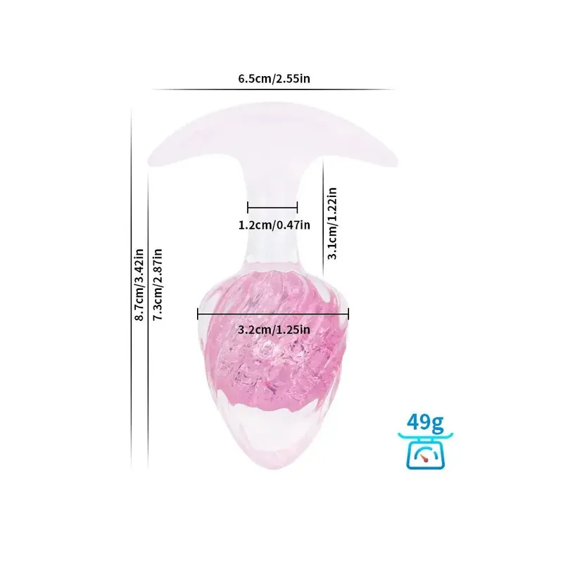 Анальна пробка Liebe Seele Icecream-shaped Crystal Anal Plug Pink, розмір S