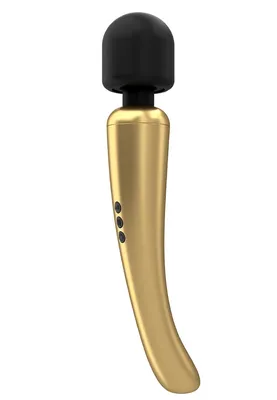 Вібромасажер Dorcel Megawand Gold, 160 режимів, чорний/золотистий