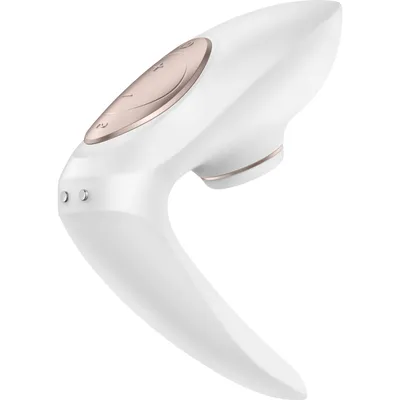 Вакуумний вібратор для пар Satisfyer Pro 4 Couples, білий