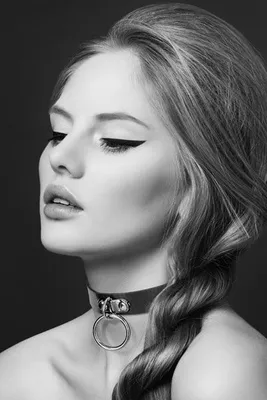 Чокер з кільцем для повідця Bijoux Pour Toi FETISH Black