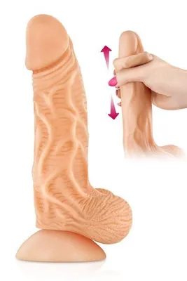 Фалоімітатор Real Body - Real JO з рухомою крайньою плоттю, тілесний, 18,5 см