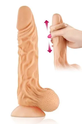 Фалоімітатор Real Body — Real Max із рухомою крайньою плоттю, тілесний, TPE