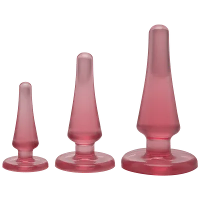 Набір анальних пробок Doc Johnson Crystal Jellies Anal Initiation Kit, рожевий