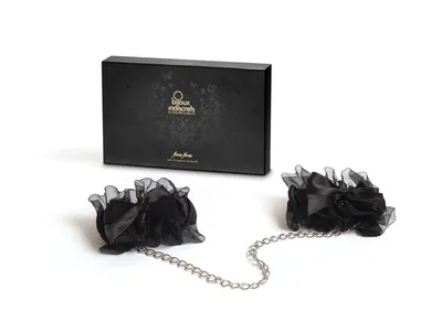 Наручники Bijoux Indiscrets Frou Frou Organza handcuffs, атлас і органза, чорні