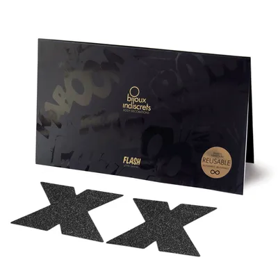 Пестіс-наклейки Bijoux Indiscrets Flash Cross Black у формі X
