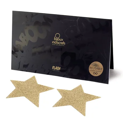 Пестіси-стикіні Bijoux Indiscrets Flash Star Gold, наклейки на соски