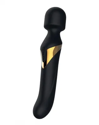 Вібромасажер Dorcel Dual Orgasms Gold, чорний з золотим оздобленням